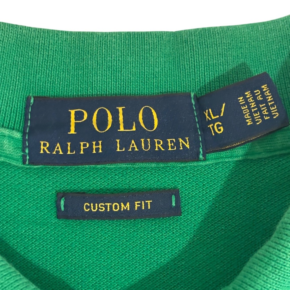 Polo Ralph Lauren Polo Shirt Mens XL Kelly Green Yellow Pony Logo Preppy School - Picture 2 of 9